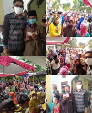 Warga Desa Sukadaya Antusias Pengambilan BST